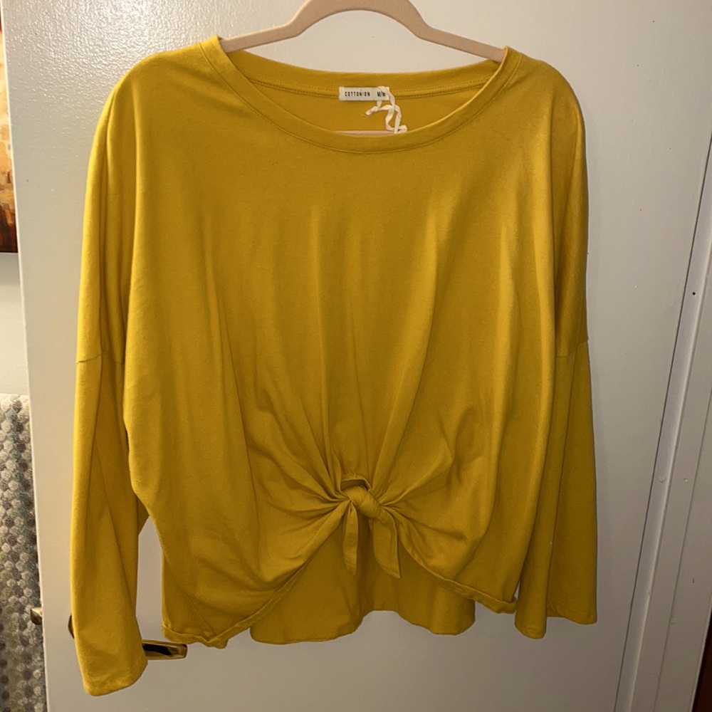 yellow/gold knot tied long sleeve